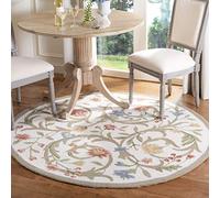 SAFAVIEH Alfombra Tradicionales Sala de Estar, Comedor, Dormitorio - Chelsea Collection, Pelo Corto, Marfil y Multicolor, 90 x 90 cm