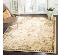 Safavieh Alfombra Tradicionales Sala de Estar, Comedor, Dormitorio - Florenteen Collection, Pelo Corto, Marfil y marrón, 155 X 231 cm