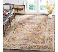 Safavieh Alfombra Tradicionales Sala de Estar, Comedor, Dormitorio - Granada Collection, Pelo Corto, Gris Claro y Multi, 155 X 229 cm