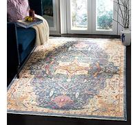 Safavieh Alfombra Tradicionales Sala de Estar, Comedor, Dormitorio - Illusion Collection, Pelo Corto, Azul y Morado, 152 X 244 cm