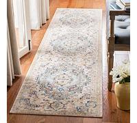 Safavieh Alfombra Tradicionales Sala de Estar, Comedor, Dormitorio - Illusion Collection, Pelo Corto, Azul Claro y Crema, 69 X 244 cm