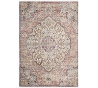 Safavieh Alfombra Tradicionales Sala de Estar, Comedor, Dormitorio - Illusion Collection, Pelo Corto, Crema y Rosa, 91 X 152 cm