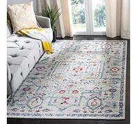 Safavieh Alfombra Tradicionales Sala de Estar, Comedor, Dormitorio - Madison Collection, Pelo Corto, Gris Claro y Fucsia, 160 X 229 cm