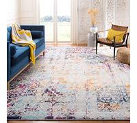 Safavieh Alfombra Tradicionales Sala de Estar, Comedor, Dormitorio - Madison Collection, Pelo Corto, Marfil y Aqua, 91 X 152 cm