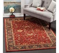 Safavieh Alfombra Tradicionales Sala de Estar, Comedor, Dormitorio - Mahal Collection, Pelo Corto, Rojo y Azul Marino, 91 X 152 cm