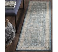 Safavieh Alfombra Tradicionales Sala de Estar, Comedor, Dormitorio - Sofia Collection, Pelo Corto, Azul y Beige, 66 X 244 cm