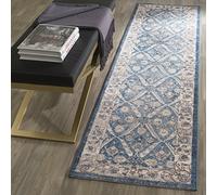 Safavieh Alfombra Tradicionales Sala de Estar, Comedor, Dormitorio - Sofia Collection, Pelo Corto, Azul y Beige, 91 X 152 cm