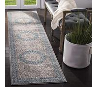 Safavieh Kameni Alfombra Tejida, Material sintético, Gris Claro/Azul, 66 x 182 x 0.63500000000000000 cm