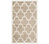 Safavieh Alfombra Trellis para Interior y Exterior, colección Amherst, Pelo Corto, Color Trigo y Beige, 91 x 152 cm