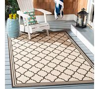Safavieh Alfombra Trellis para Interior y Exterior, colección Beachhouse, Pelo Corto, Color Crema y marrón, 160 x 229 cm