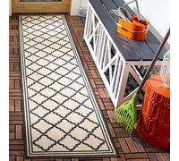 SAFAVIEH Alfombra Trellis para salón, Comedor, Dormitorio, colección Beachhouse, Pelo Corto, Color Gris y Neutro, 79 x 152 cm