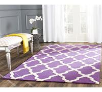 Safavieh Alfombra Trellis para salón, Comedor, Dormitorio, colección Cambridge, Pelo Corto, Color Morado y Marfil, 152 x 244 cm