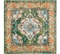 Safavieh Alfombra verde bosque/azul claro 152 x 152 cm