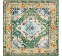 Safavieh Alfombra verde bosque/azul claro 201 x 201 cm