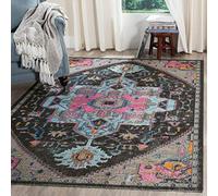 Safavieh Alroy - Alfombra (Polipropileno, 62 x 240 cm), Color Gris y Fucsia Alroy - Alfombra (Polipropileno, 160 x 230 cm), Color Negro y Gris Claro 160 x 230 cm Negro/Azul Claro