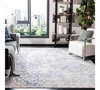 Safavieh Amelia Collection ALA783G - Alfombra Decorativa de 3 x 5 pies, Gris Claro y Azul, diseño Moderno Desgastado, no desprende Pelusa, fácil Cuidado, Ideal para Zonas de Alto tránsito en Entrada,