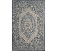 Safavieh Amira Alfombra de Interior y Exterior, Material sintético, Gris Claro/Azul, 121 x 304 x 0.254 cm