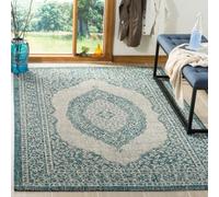 Safavieh Amira Grand - Alfombra Rectangular para Uso en Interiores, Polipropileno, Color Gris Claro y Verde Azulado, 120 x 180 cm