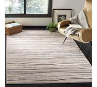 Safavieh Amsterdam Collection AMS111A - Alfombra Decorativa de 4 x 6 pies, Color Crema y Beige, diseño Moderno de Ondas, no desprende Pelusa, fácil Cuidado, Ideal para Zonas de Alto tránsito en