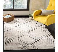 Safavieh Amsterdam Collection AMS112A - Alfombra Decorativa, 3 x 5 pies, Color Crema y carbón, diseño Moderno, no desprende Pelusa, fácil Cuidado, Ideal para Zonas de Alto tráfico en Entrada, Sala de