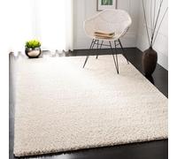 SAFAVIEH August Shag Collection Alfombra decorativa, 4 x 6 pies, marfil, diseño sólido, no desprende pelusa, fácil cuidado, 1.2 pulgadas de grosor, ideal para zonas de alto tráfico en entrada, sala de