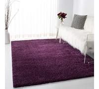 Safavieh August Shag Collection - Alfombra Decorativa, 4 x 6 pies, Morado, diseño sólido, no desprende Pelusa, fácil Cuidado, 1.2 Pulgadas de Grosor, Ideal para Zonas de Alto tráfico en Entrada, Sala