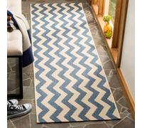 Safavieh Augusta-Alfombra de Polipropileno, Color Azul y Beige 243 X 68 cm