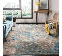 SAFAVIEH Boho Chic - Alfombra Rectangular Tejida para Interiores, Polipropileno, Gris/Azul Claro, 3 pies x 5 pies