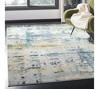 Safavieh Boho Chic MNC259 - Alfombra Rectangular de Interior, Trenzada, colección Monaco, Color Azul/Gris, 155 x 231 cm, para salón, Dormitorio o Cualquier Espacio Interior