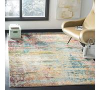 Safavieh Boho Chic MNC262 - Alfombra Rectangular de Interior, Trenzada, colección Monaco, Hoja de té y Naranja, 155 x 231 cm, para salón, Dormitorio o Cualquier Espacio Interior