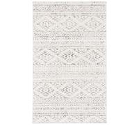 Safavieh Boho Chic TUL272 - Alfombra Tejida para Interiores (61 x 91 cm), diseño de Tulum Collection, Color Marfil y Gris