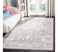 SAFAVIEH Brentwood Collection Alfombra de área de 5 pies 3 Pulgadas x 7 pies 6 Pulgadas, Crema y Gris, diseño Tradicional Oriental, no desprende Pelusa, fácil Cuidado, para Zonas de Alto tránsito en