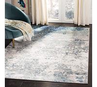 SAFAVIEH Brentwood Collection Alfombra de área de 5 pies 3 Pulgadas x 7 pies 6 Pulgadas, Gris Claro y Azul, diseño Abstracto Moderno, no desprende Pelusa, fácil Cuidado, Ideal para Zonas de Alto