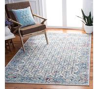 Safavieh Brentwood Collection - Alfombra de transición para salón, Comedor, Dormitorio, Pelo Corto, Color Marfil y Azul, 183 x 274 cm