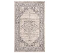 SAFAVIEH Brentwood Collection Alfombra Decorativa de 2 x 4 pies, Color Crema y Gris, diseño Desgastado de medallón, no desprende Pelusa, fácil Cuidado, Ideal para Zonas de Alto tránsito en Entrada