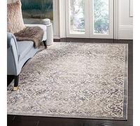 Safavieh Brentwood Collection BNT810G - Alfombra Decorativa de Damasco Que no desprende Pelusa, para Sala de Estar o Dormitorio, 4 x 6 pies, Color Gris Claro y Azul