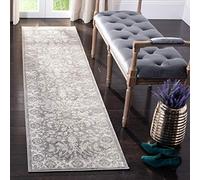 Safavieh Brentwood Collection BNT844 - Alfombra de Pasillo Tradicional para Interiores, Color Crema y Gris, 61 x 244 cm, para salón, Dormitorio o Cualquier Espacio Interior