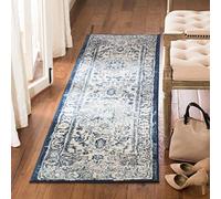 Safavieh Brentwood Collection BNT851 - Alfombra de Pasillo Tradicional para Interiores, Color Gris Claro y Azul, 61 x 244 cm, para salón, Dormitorio o Cualquier Espacio Interior