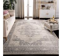 SAFAVIEH Brentwood Collection BNT865B - Alfombra Cuadrada de 6 pies 7 Pulgadas, Color Crema/Gris Envejecida, no desprende Pelusa, para Sala de Estar y Dormitorio