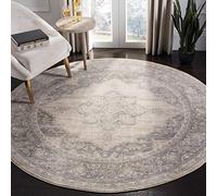 SAFAVIEH Brentwood Collection BNT865B - Alfombra Redonda de 5 x 5 pies, diseño de medallón Envejecido, no desprende Pelusa, para Comedor, Entrada, vestíbulo, Sala de Estar, Dormitorio