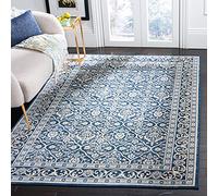 Safavieh Brentwood Collection BNT870 - Alfombra Rectangular para Interiores (160 x 229 cm), Color Azul Marino y Gris Claro