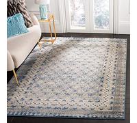 Safavieh Brentwood Collection BNT899 - Alfombra Rectangular Tejida para Interiores, Color Gris Claro y Azul, 91 x 152 cm, para salón, Dormitorio o Cualquier Espacio Interior