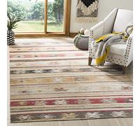 SAFAVIEH Bright & Modern Alfombra para Interior y Exterior - Colección Montage, Pelo Corto, en Gris Pardo y Multicolor, 122 x 183 cm