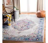 Safavieh btl343 a Aimee Tejido Alfombra, poliéster, Gris Claro/Azul, 182 x 274 x 0.25 cm