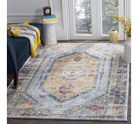 Safavieh btl346 C Marlie Tejido Alfombra, poliéster, Azul/marrón, 121 x 182 x 0.25 cm