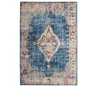 Safavieh btl348 C Hadarah Tejido Alfombra, poliéster, Azul/Marfil, 121 x 182 x 0.25 cm