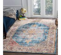 Safavieh btl349 C Taavi Tejido Alfombra, poliéster, Azul/Marfil, 154 x 228 x 0.25 cm
