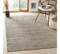 Safavieh Cape Cod Collection - Alfombra Decorativa de 3 x 5 pies, Azul y Natural, Hecha a Mano de Yute Trenzado Bohemio, Ideal para Zonas de Alto tráfico en Entrada, Sala de Estar, Dormitorio
