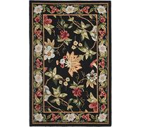 SAFAVIEH Chelsea Collection HK311A - Alfombra Decorativa de 2 pies 6 Pulgadas x 4 pies, Color Negro, Lana de Campo Francesa enganchada a Mano, Ideal para Zonas de Alto tráfico en Entrada, Sala de