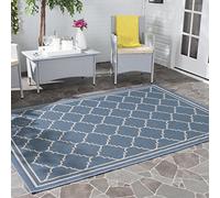Safavieh "Chloe Indoor/Outdoor Alfombra, Azul/Beige, 78 x 152 x 0,64 cm-p, Polipropileno, Blue/Beige, 51 x 102 x 3 cm